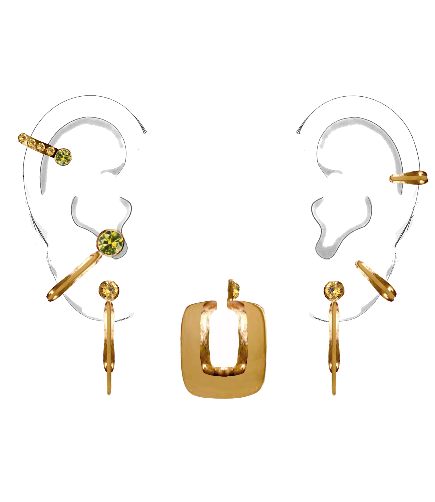 Fine jewelry ear cuffs - Elsa Sen luxury designer